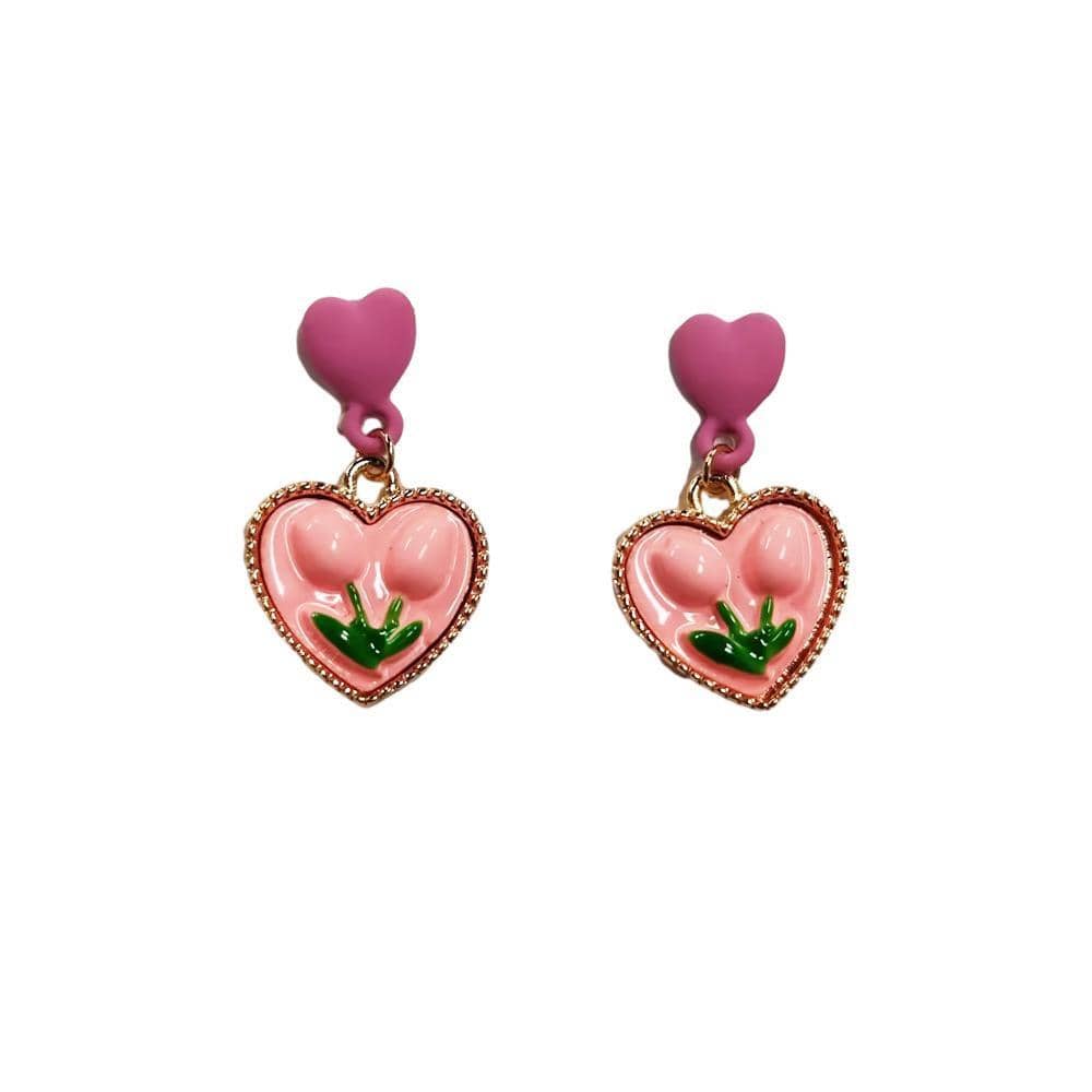 Flower Earrings in Alloy - Floral Design, Style 1