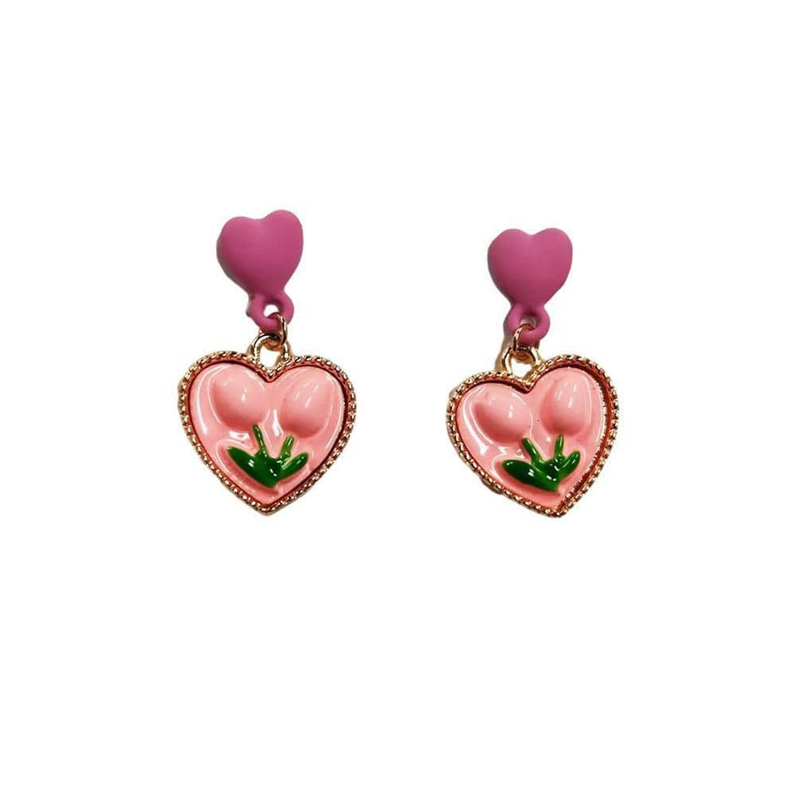 Flower Earrings in Alloy - Floral Design, Style 1