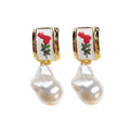 Flower Earrings in Alloy - Floral Design, Style 9