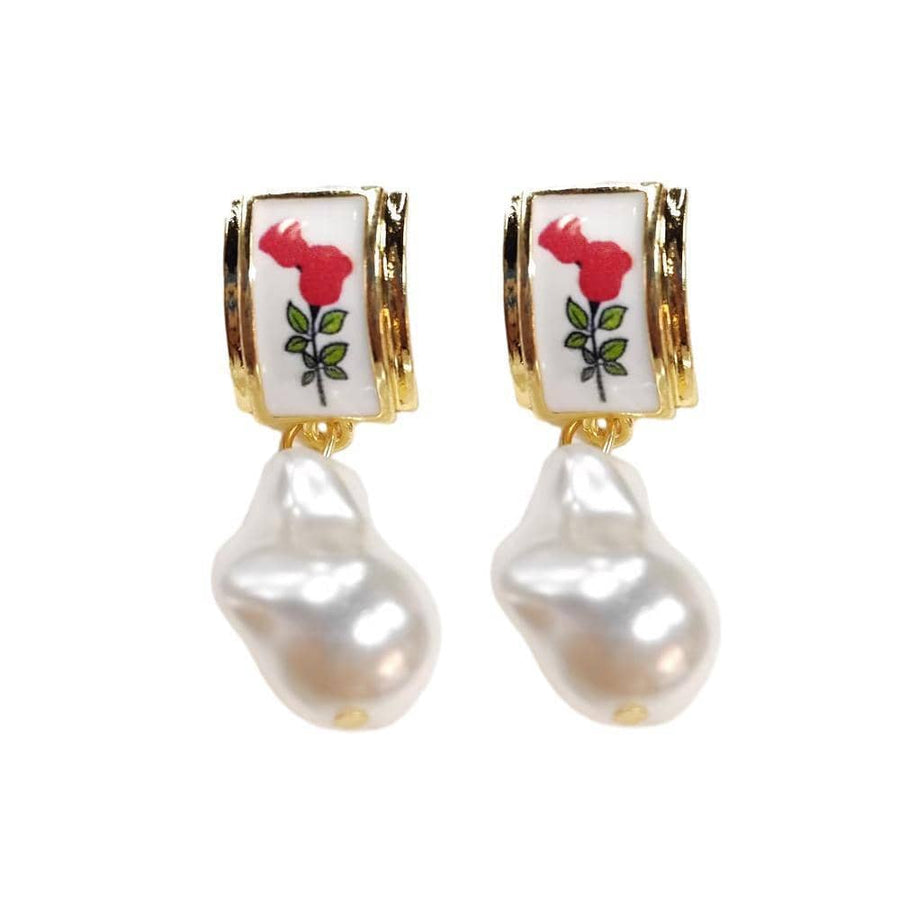 Flower Earrings in Alloy - Floral Design, Style 9