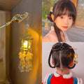 Flower Lantern Tassel Hairpin for Hanfu Outfits - Warm Yellow - view 5