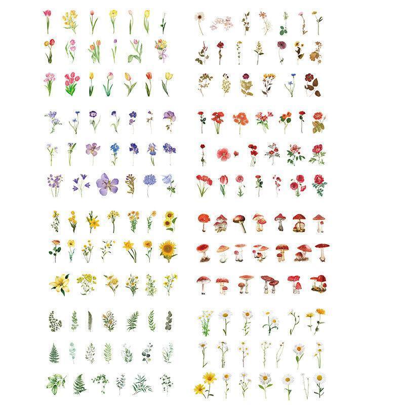 Flower Scrapbooking Stickers, PET Transparent - Pack of 40, Purple and Blue Flowers - view 3