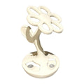 Flower Shaped Ceramic Toothbrush Holder with 6 Slots - White
