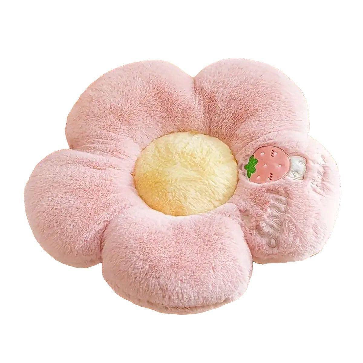 Flower-Shaped Plush Floor Cushion Seat Pad - Pink