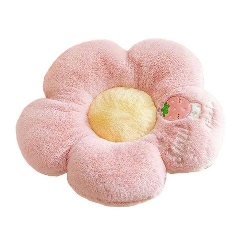 Flower-Shaped Plush Floor Cushion Seat Pad - Pink