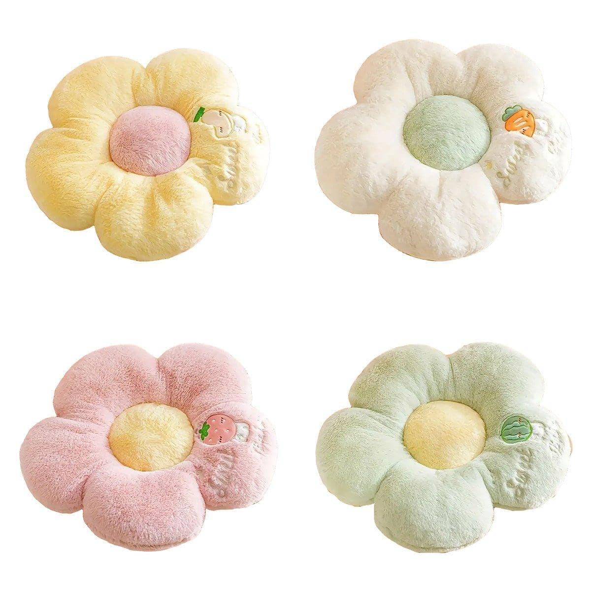 Flower-Shaped Plush Floor Cushion Seat Pad - Pink - view 3