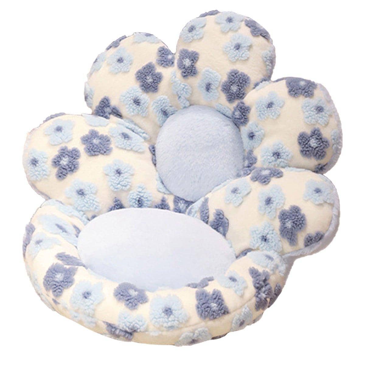 Flower Shaped Soft Seat Cushion for Office Chairs and Sofas - Blue