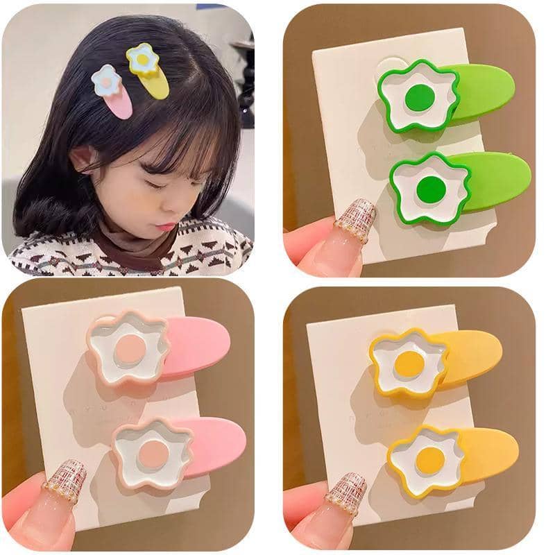 Flower Snap Hair Clips, Set of 2 - Light Pink - view 4