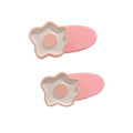 Flower Snap Hair Clips, Set of 2 - Orange - view 5