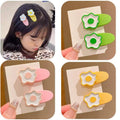 Flower Snap Hair Clips, Set of 2 - Yellow - view 4