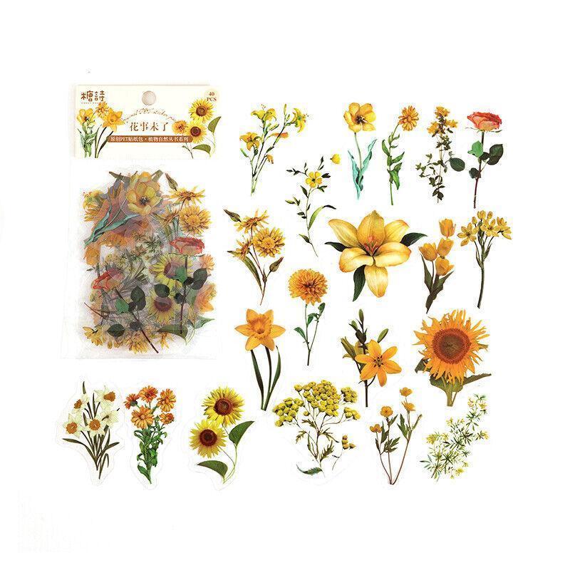 Flower Stickers PET Transparent Scrapbooking Pack of 40 - Model A - view 10