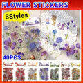 Flower Stickers PET Transparent Scrapbooking Pack of 40 - Model B - view 2