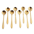 Flower Teaspoon Set, Stainless Steel - Gold, Pack of 8