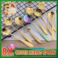 Flower Teaspoon Set, Stainless Steel - Gold, Pack of 8 - view 2