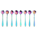 Flower Teaspoon Set, Stainless Steel - Rainbow, Pack of 8
