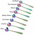 Flower Teaspoon Set, Stainless Steel - Rainbow, Pack of 8 - view 5