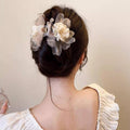 Flower Tulle Hair Claw Clip - Champagne - view 4