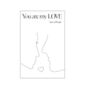 Flower Wrapping Paper, 100 Sheets - You Are My Love Line Art Print