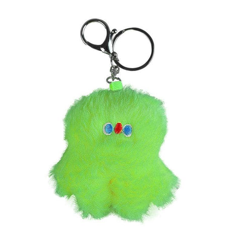Fluffy Plush Bag Pendant Key Ring - Green