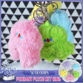 Fluffy Plush Bag Pendant Key Ring - Pink - view 2