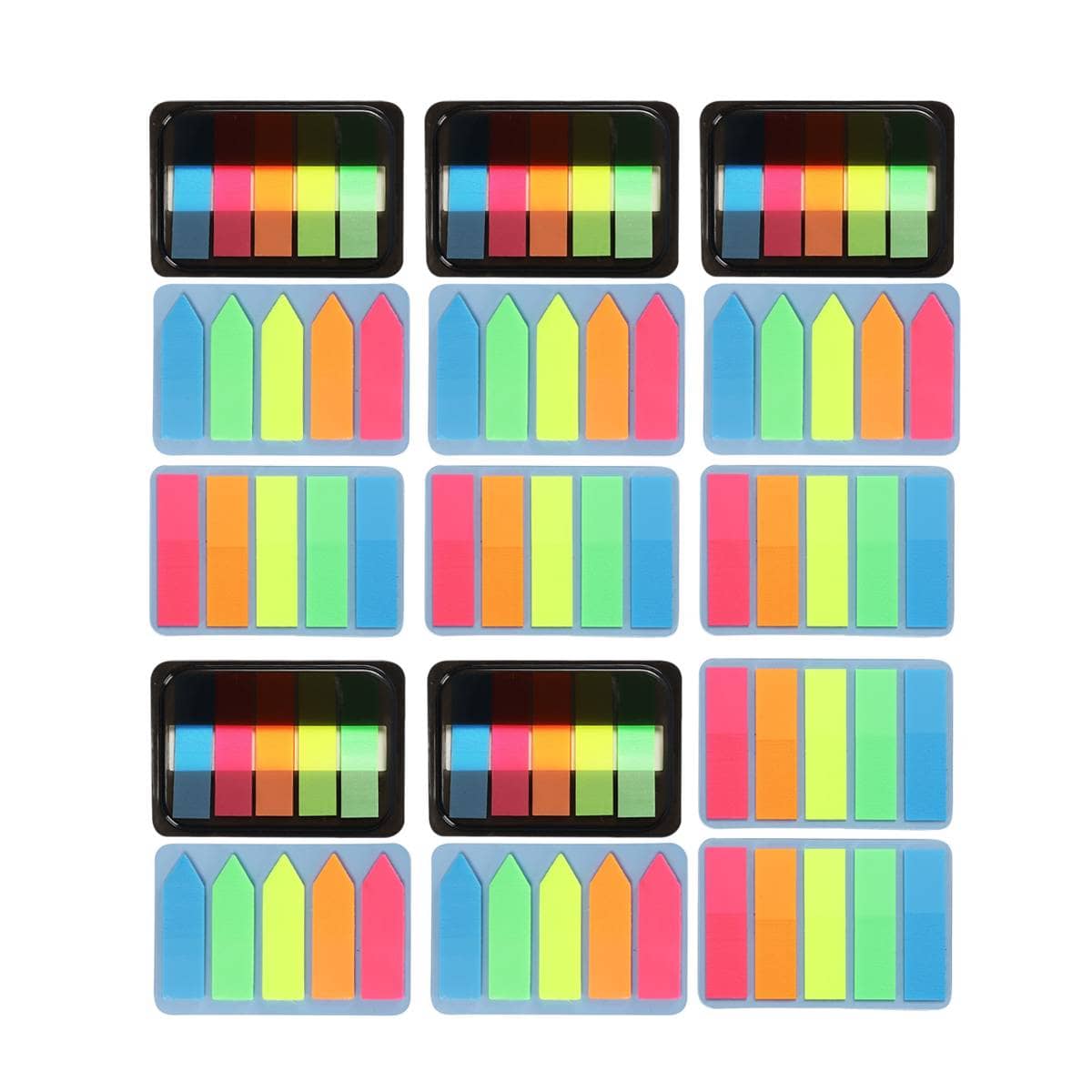 Fluorescent PET Index Tabs 15 Pack Mixed Rectangle and Arrow Styles - view 2