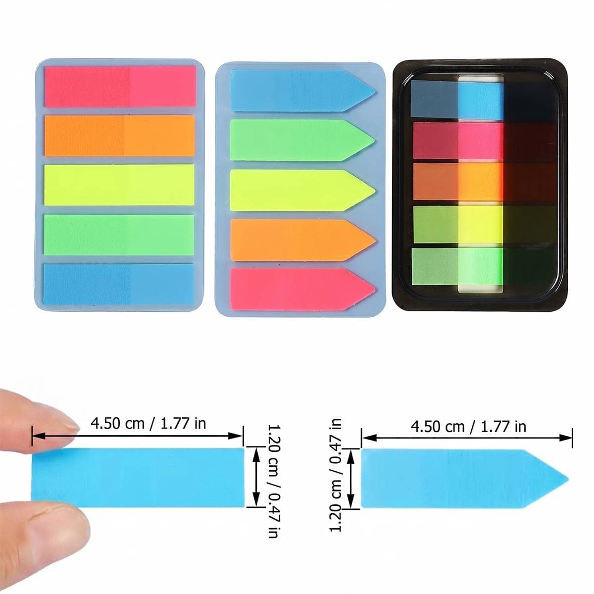Fluorescent PET Index Tabs 15 Pack Mixed Rectangle and Arrow Styles - view 3