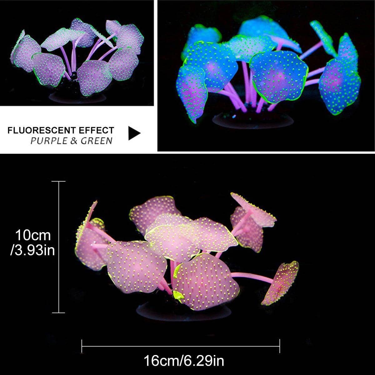 Fluorescent Silicone Aquarium Plant Decoration - Blue - view 4
