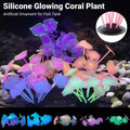 Fluorescent Silicone Aquarium Plant Decoration - Orange - view 2