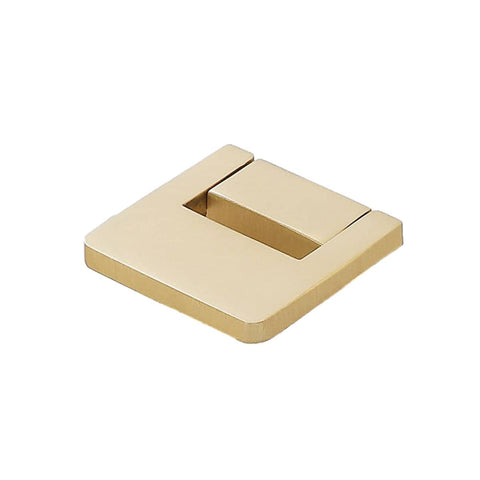 Flush Square Cabinet Pull Handle in Pure Copper - Brushed Gold
