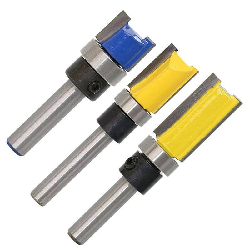 Flush Trim Router Bit Set, Top Bearing, 3 Piece with 1/4 Inch (0.635 cm) Shank - view 2