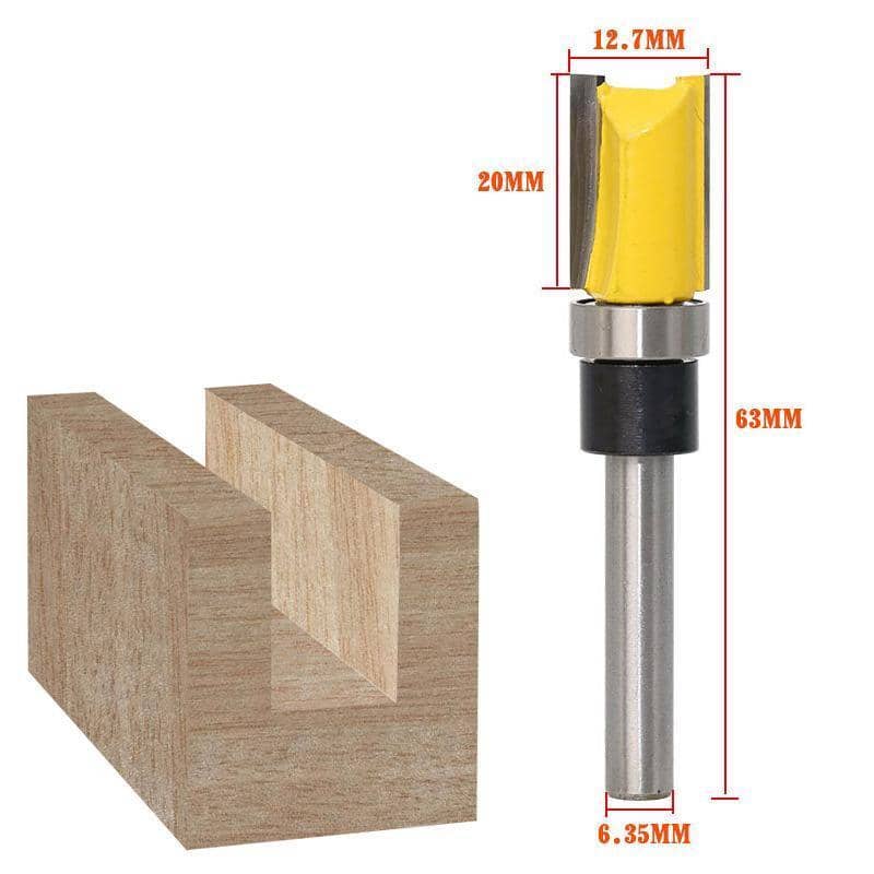 Flush Trim Router Bit Set, Top Bearing, 3 Piece with 1/4 Inch (0.635 cm) Shank - view 5