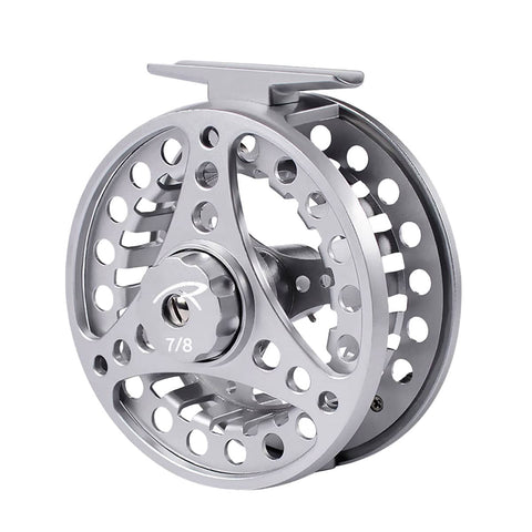 Fly Fishing Reel, CNC Aluminium Front Drag - Silver, 7-8 Weight