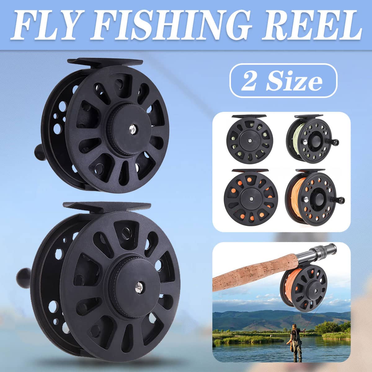 Fly Fishing Reel, Front Wheel, 7.9 x 2.57 cm - view 2