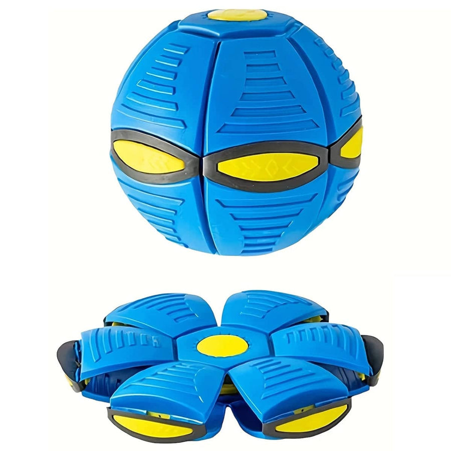 Flying Saucer Ball Toy with LED Lights, Ball to Disc - Blue