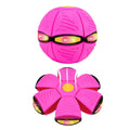 Flying Saucer Ball Toy with LED Lights, Ball to Disc - Hot Pink