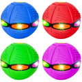 Flying Saucer Ball Toy with LED Lights, Ball to Disc - Hot Pink - view 3