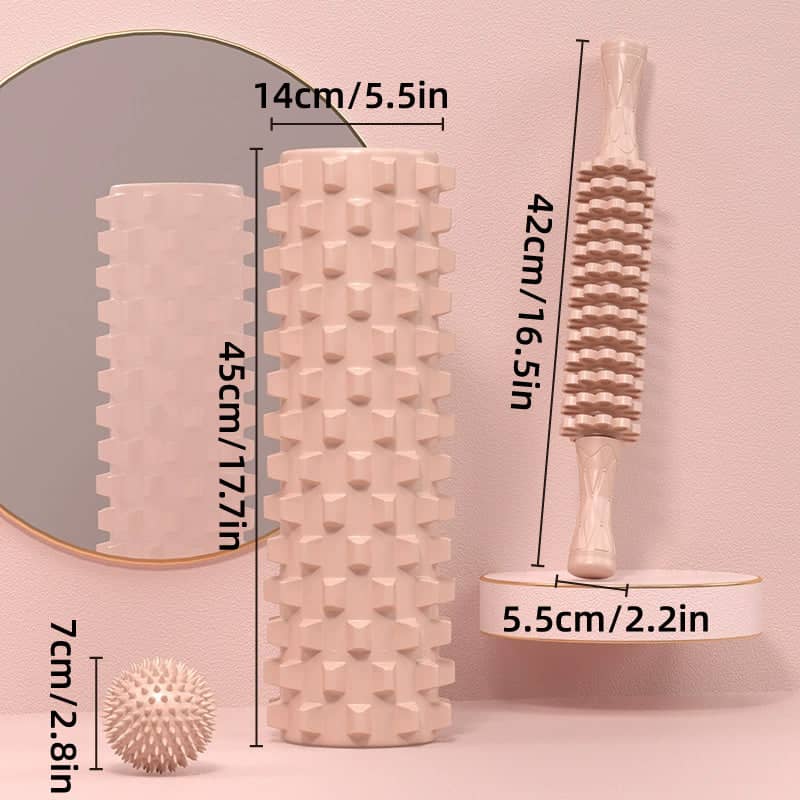Foam Roller Set, 3 Piece Massage Kit for Yoga, Pilates and Exercise - view 3