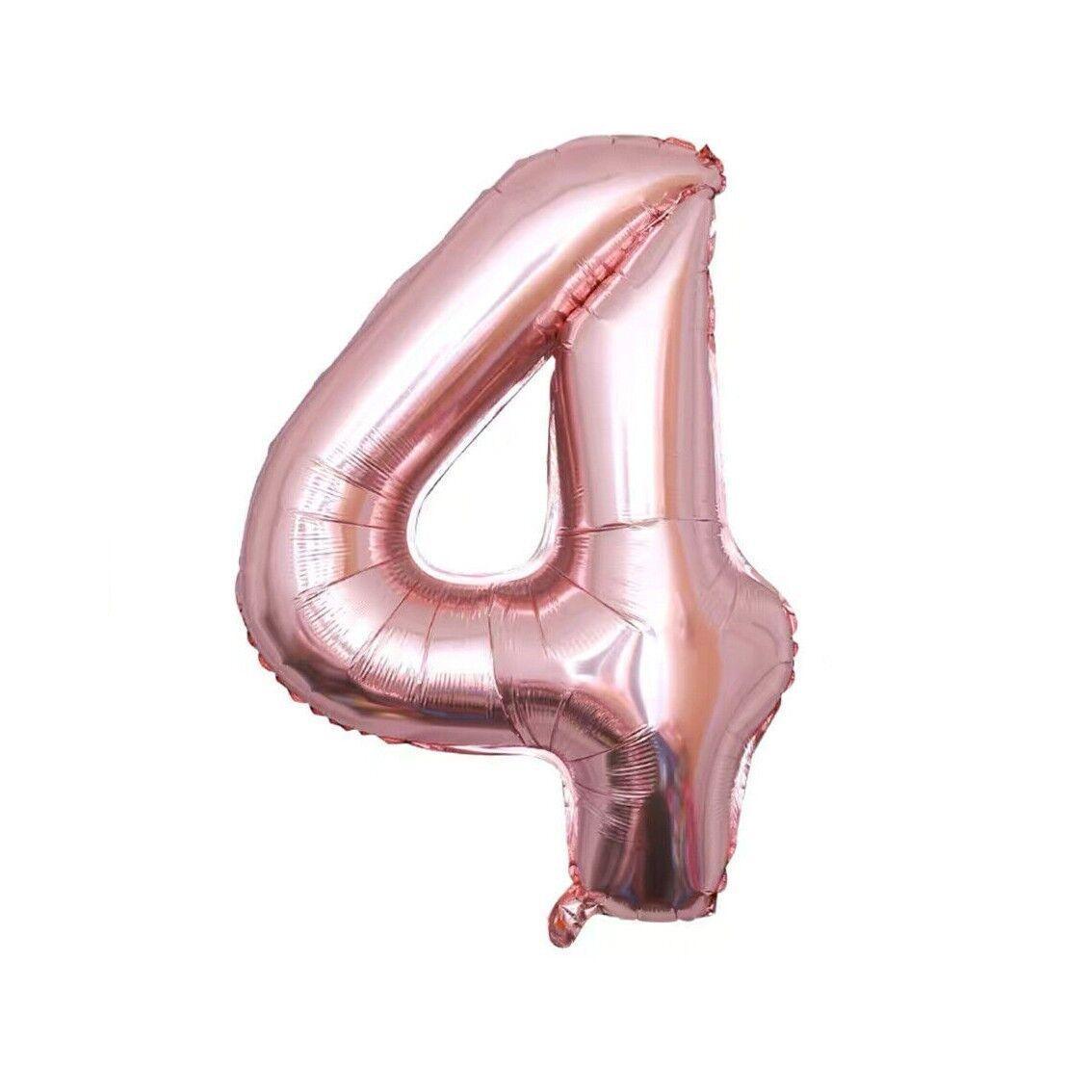 Foil Number Balloon 100cm (40 Inch) for Birthdays and Parties - Rose Gold 4