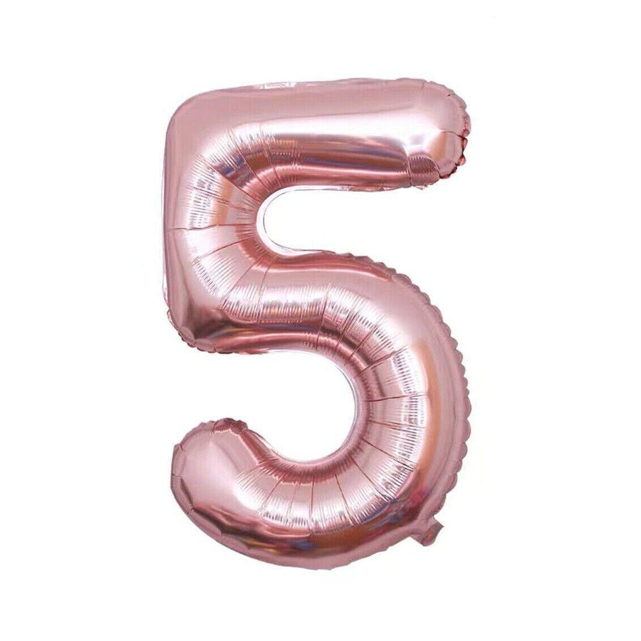 Foil Number Balloon 100cm (40 Inch) for Birthdays and Parties - Rose Gold 5
