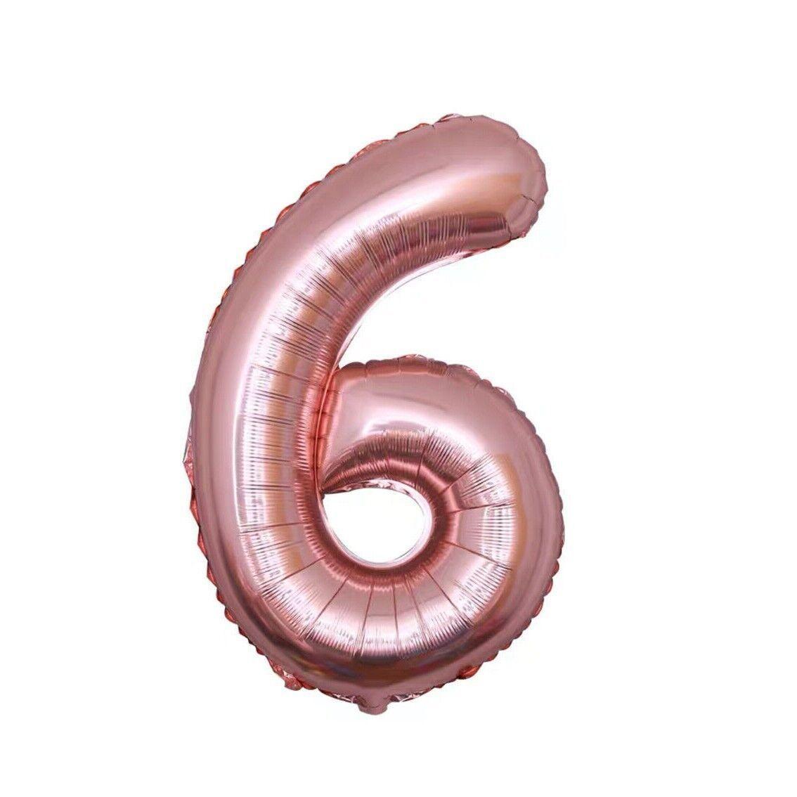 Foil Number Balloon 100cm (40 Inch) for Birthdays and Parties - Rose Gold 6