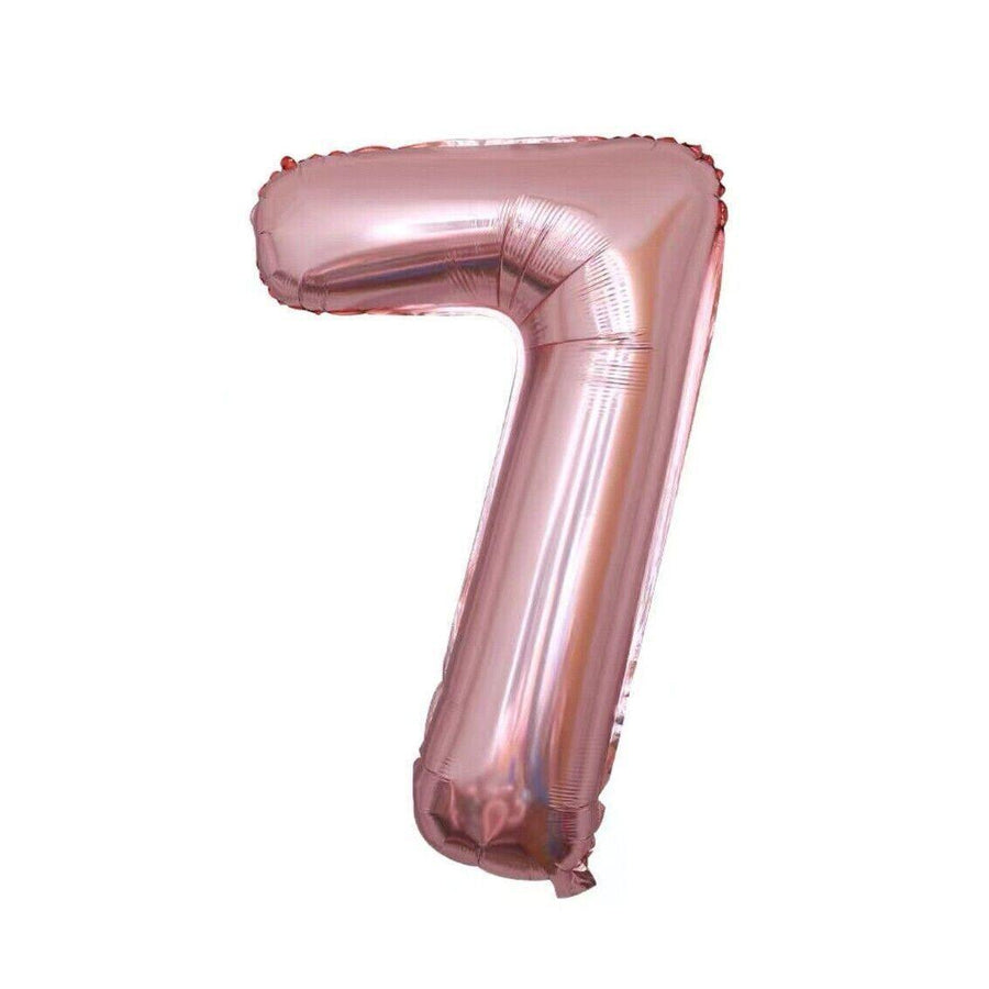 Foil Number Balloon 100cm (40 Inch) for Birthdays and Parties - Rose Gold 7