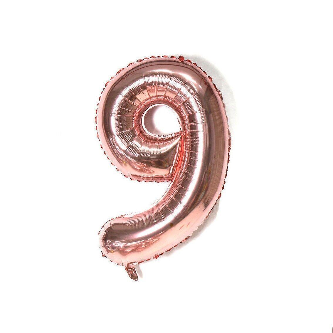 Foil Number Balloon 100cm (40 Inch) for Birthdays and Parties - Rose Gold 9