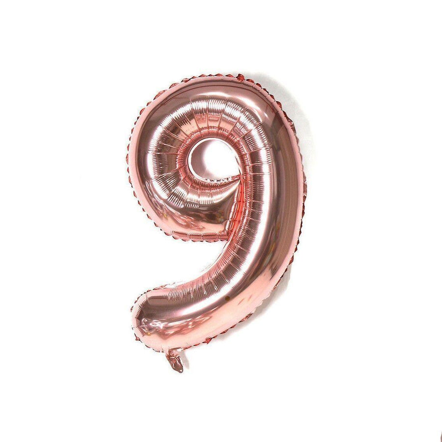 Foil Number Balloon 100cm (40 Inch) for Birthdays and Parties - Rose Gold 9
