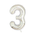 Foil Number Balloon 100cm (40 Inch) for Birthdays and Parties - Silver 3