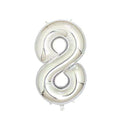 Foil Number Balloon 100cm (40 Inch) for Birthdays and Parties - Silver 8