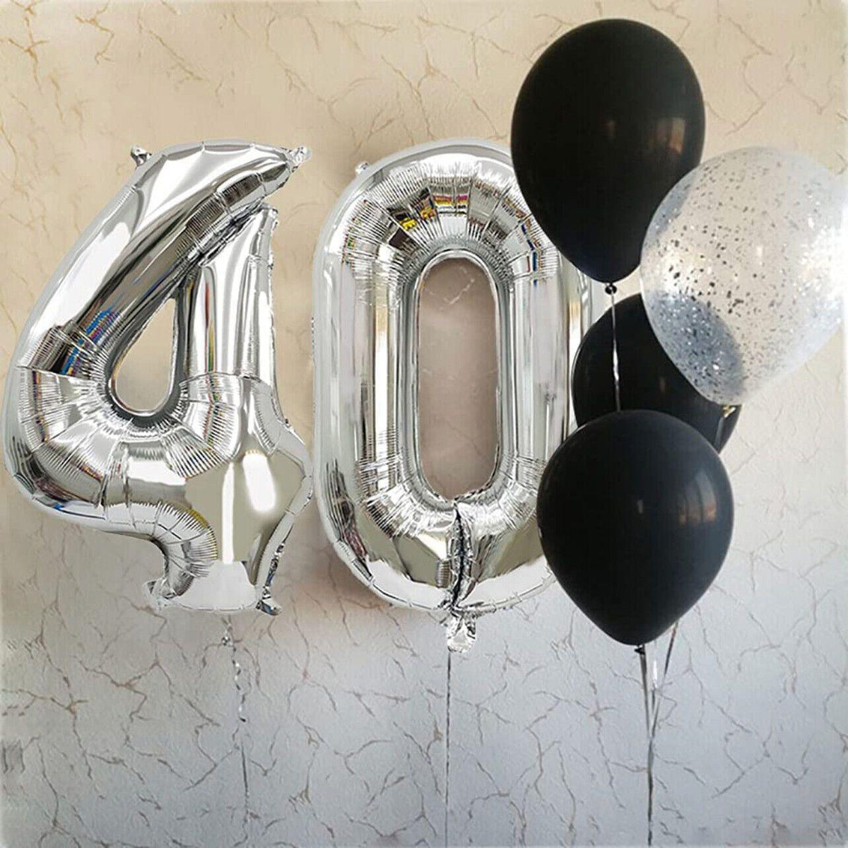 Foil Number Balloon 100cm (40 Inch) for Birthdays and Parties - Silver 9 - view 4