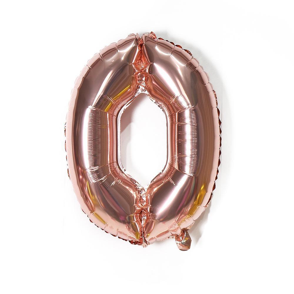 Foil Number Balloon 32 Inch (81 cm) - Rose Gold Number 0