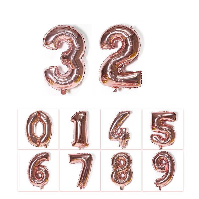 Foil Number Balloon 32 Inch (81 cm) - Rose Gold Number 4 - view 3