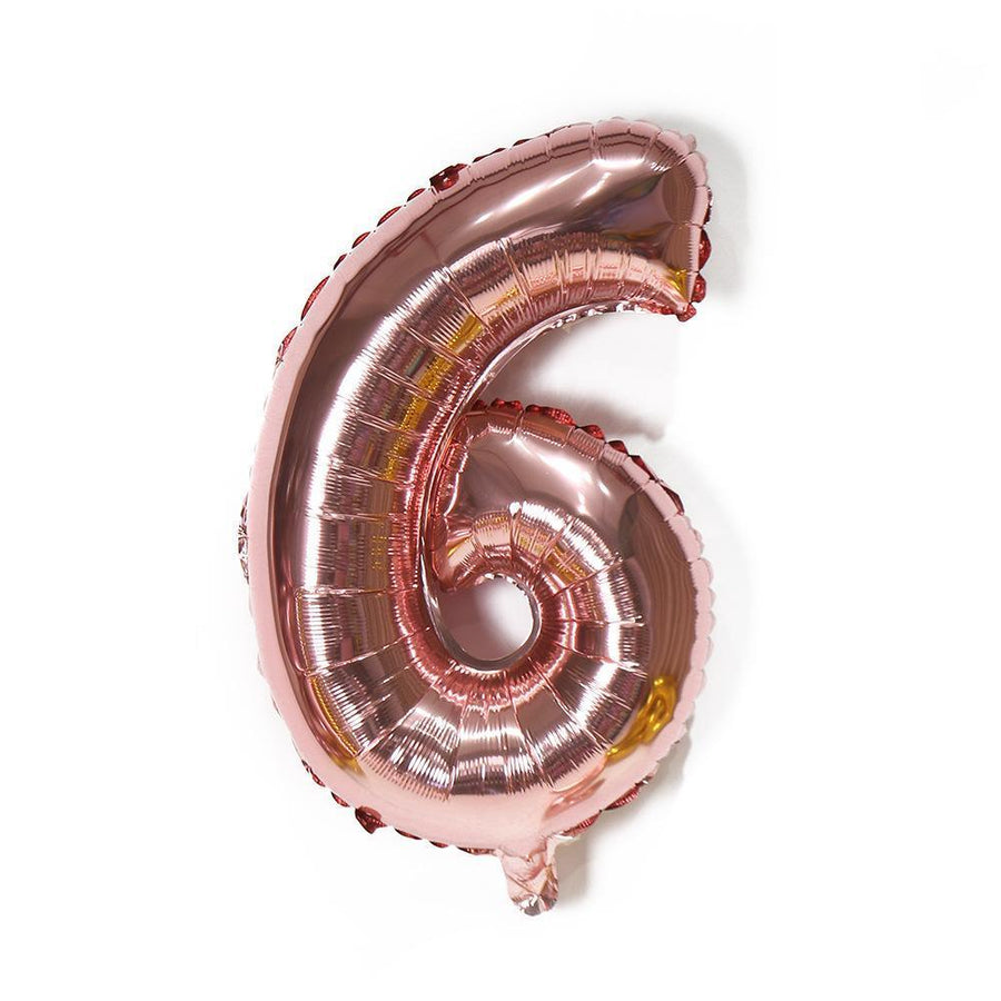 Foil Number Balloon 32 Inch (81 cm) - Rose Gold Number 6