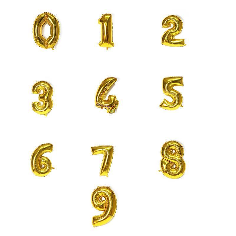 Foil Number Balloon 81cm (32 Inch) for Birthdays and Parties - Gold 1 - view 3